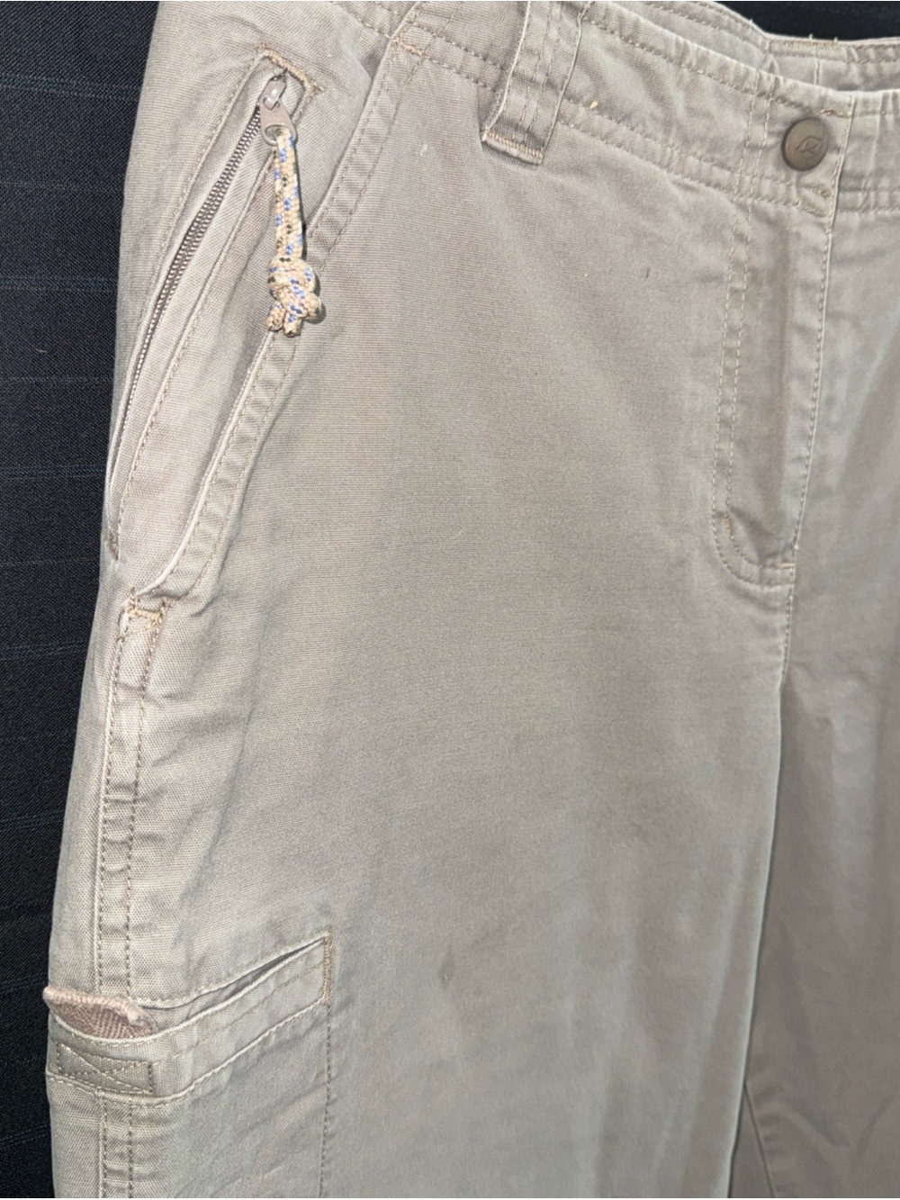 LL Bean Pants Womens 12 Reg Beige Flannel Lined Classic Fit Chino Straight Leg - Picture 6 of 14